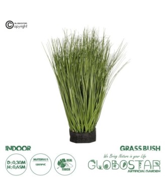 GloboStar® Artificial Garden GRASS BUSH 21172 Τεχνητό Διακοσμητικό Φυτό Θάμνος Γρασίδι Μ30 x Π20 x Υ65cm